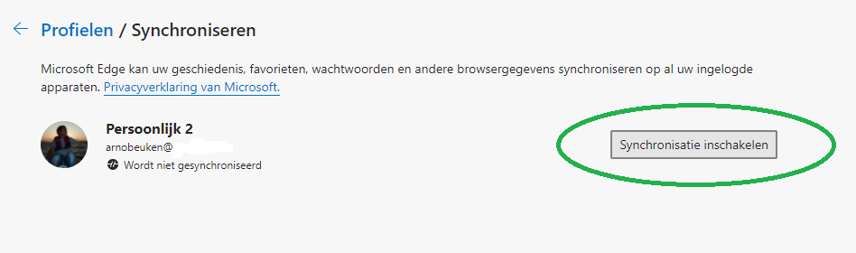 edge synchroniseren 5