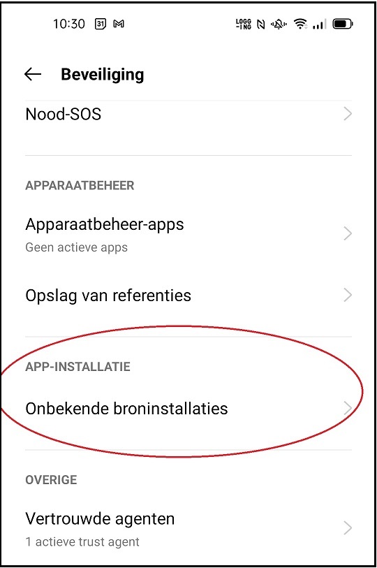 instelling onbekende bronnen 1