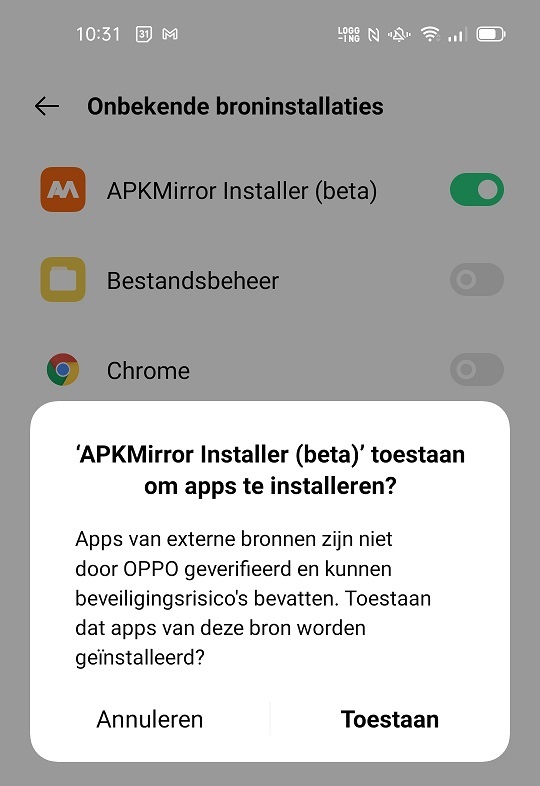 instelling onbekende bronnen 2