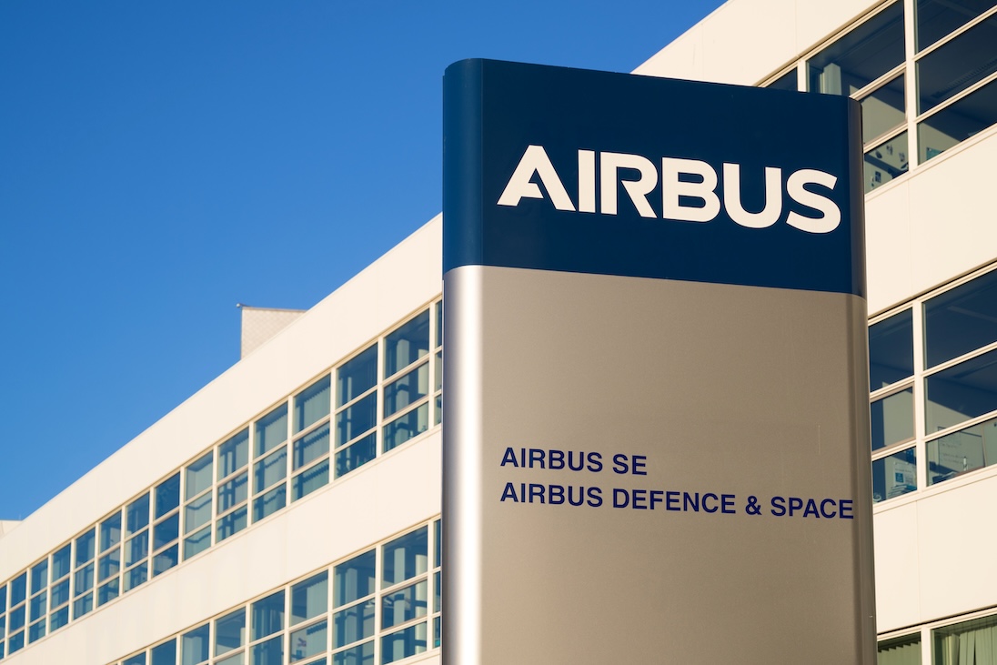 LEIDEN, THE NETHERLANDS - JULY 5, 2019: Airbus headquarters. Airbus is a European multinational aerospace corporation that designs, manufactures and sells civil and military aerospace products.